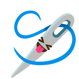 squinting face with tongue and sewing needle