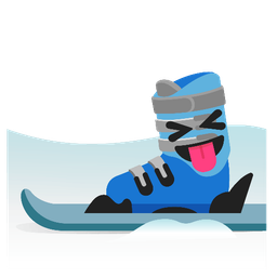 squinting face with tongue and skis