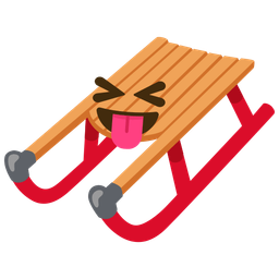 squinting face with tongue and sled