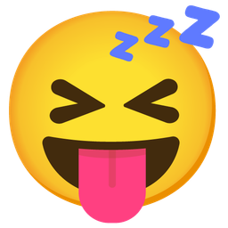 squinting face with tongue and sleeping face