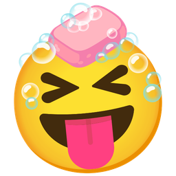 squinting face with tongue and soap