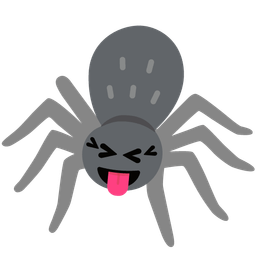 squinting face with tongue and spider