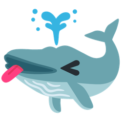squinting face with tongue and spouting whale