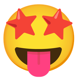 Squinting face with tongue and Star-struck