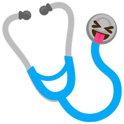 squinting face with tongue and stethoscope