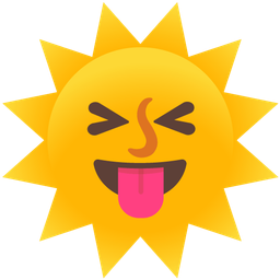 squinting face with tongue and sun with face
