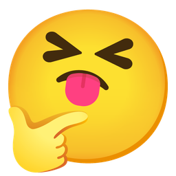 squinting face with tongue and thinking face