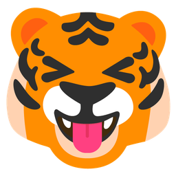 squinting face with tongue and tiger face