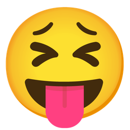 squinting face with tongue and tired face
