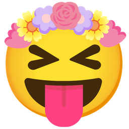 squinting face with tongue and tulip