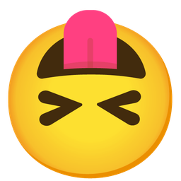 Squinting face with tongue and Upside-down face