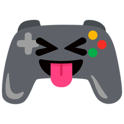 squinting face with tongue and video game