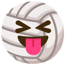 squinting face with tongue and volleyball