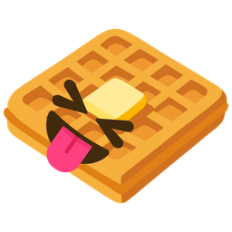 squinting face with tongue and waffle