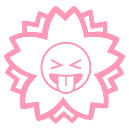squinting face with tongue and white flower