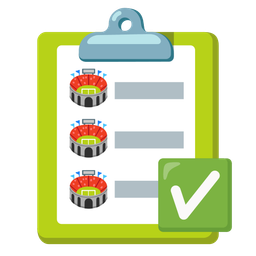 Stadium and Check mark button