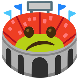 Stadium and Confused face