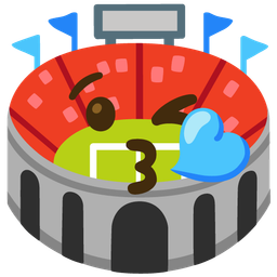 Stadium and Face blowing a kiss