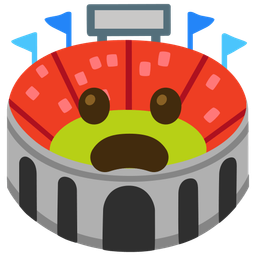 Stadium and Frowning face with open mouth