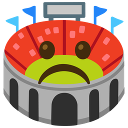 Stadium and Frowning face