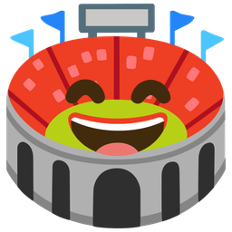 Stadium and Grinning face with smiling eyes