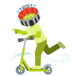 Stadium and Kick scooter