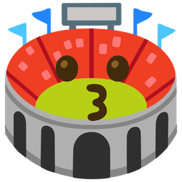 Stadium and Kissing face