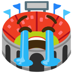 Stadium and Loudly crying face