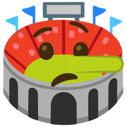 Stadium and Lying face