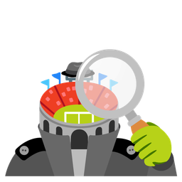 Stadium and Magnifying glass tilted right