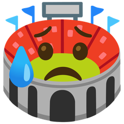 Stadium and Sad but relieved face