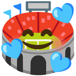 Stadium and Smiling face with hearts