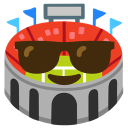 Stadium and Smiling face with sunglasses