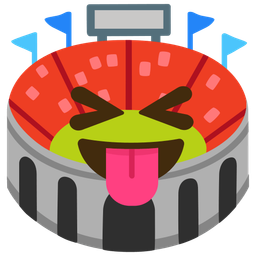 Stadium and Squinting face with tongue