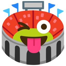 Stadium and Winking face with tongue