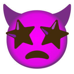 star-struck and angry face with horns