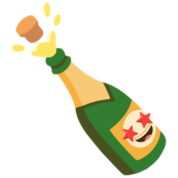 star-struck and bottle with popping cork