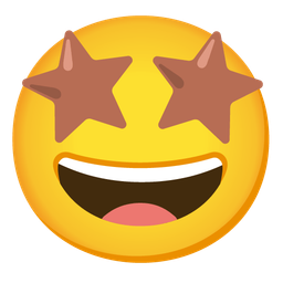 star-struck and brown heart