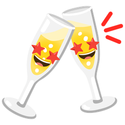 star-struck and clinking glasses