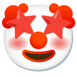 star-struck and clown face