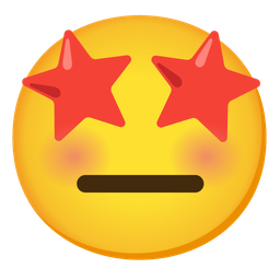 star-struck and expressionless face