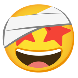 star-struck and face with head-bandage