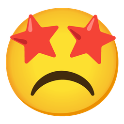 star-struck and frowning face