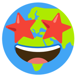 star-struck and globe showing Europe-Africa