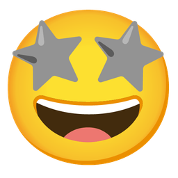 star-struck and grey heart