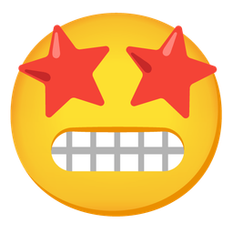 star-struck and grimacing face