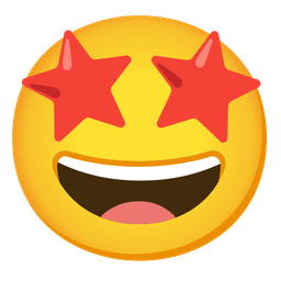 Star-struck and Grinning face with smiling eyes