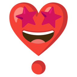 star-struck and heart exclamation