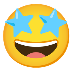 star-struck and light blue heart