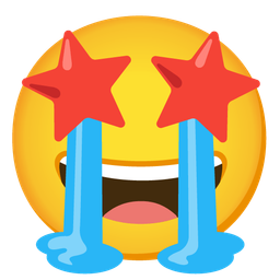 star-struck and loudly crying face